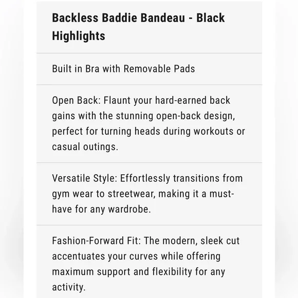 BACKLESS BADDIE BANDEAU new - Picture 8 of 8